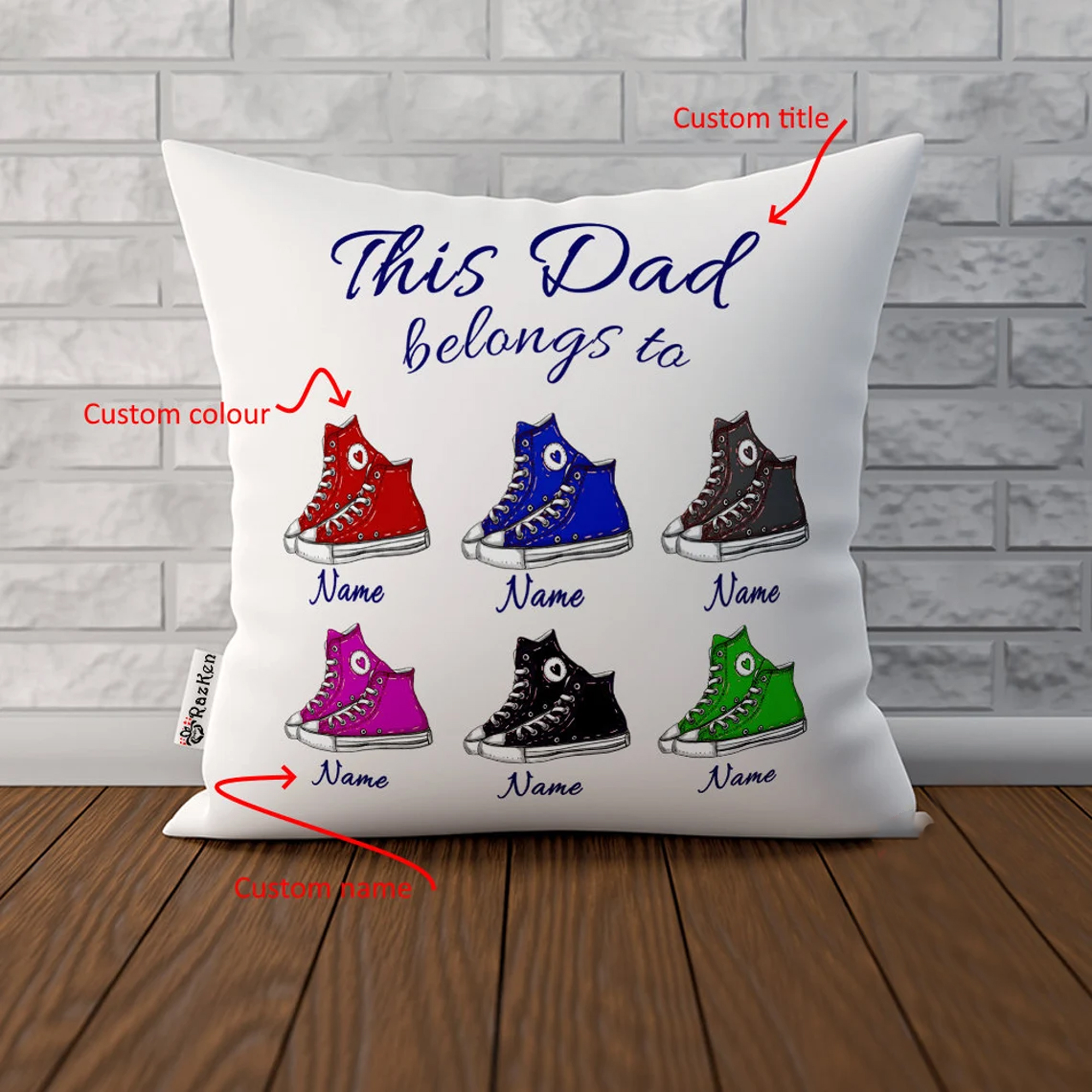 This Dad Belongs To Custom Pillowcase Sneakers Themed Fathers Day Pillowcase Gift For Dad Grandpa Gift From Kids Fathers Day Gift Custom Pillowcase